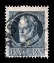 Stamp printed in Bavaria shows Ludwig III, King of Bavaria 1845-1921 Royalty Free Stock Photo