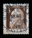 Stamp printed in Bavaria shows portrait of Prince Regent Luitpold