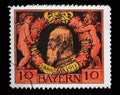 Stamp printed in in Bavaria shows Prince Regent Luitpold of Bavaria