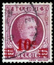 Stamp printed in Belgium shows portrait King Albert I