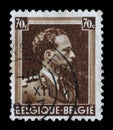 Stamp printed in Belgium shows portrait King Leopold III