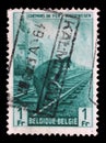 A stamp printed in Belgium shows Railway Worker