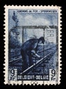 Stamp printed in Belgium shows Railway Worker