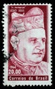 Stamp printed by Brazil. In memoriam Pope John XXIII Royalty Free Stock Photo