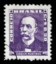 Stamp printed in Brazil, shows portrait of Joaquim Murtinho