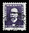 Stamp printed in Brazil, shows portrait of Joaquim Murtinho