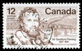 Stamp printed in Canada shows Sir Sandford Fleming Royalty Free Stock Photo
