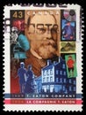 Stamp printed by Canada, shows T. Eaton Company, 125th Anniv Royalty Free Stock Photo