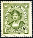 Stamp printed in the Chile shows Christopher Columbus, Cristobal Colon, Explorer, Colonizer, Navigator