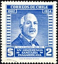 Stamp printed in the Chile shows Doctor Alejandro del Rio, at XIV Panamerican health conference Royalty Free Stock Photo