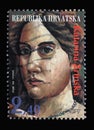 A stamp printed in Croatia shows Katarina Zrinska a Croatian noblewoman and poet, born into the House of Frankopan noble family