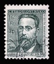 Stamp printed in Czechoslovakia shows Ladislav Celakovsky founder Czech Botanical Society