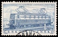 Stamp printed in Czechoslovakia showing the `E499.0` Locomotive Royalty Free Stock Photo