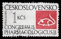 Stamp printed in Czechoslovakia shows International Pharmacological Congress