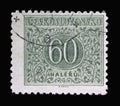 Stamp printed in Czechoslovakia shows Numbers Value, Postage Due Stamps series