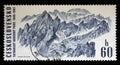 Stamp printed in Czechoslovakia, shows Panorama of the Lomnicka Mountains in the Small Cold Valley