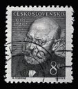 Stamp printed in Czechoslovakia shows portrait of Aloisk Jirasek Czech writer and public figure