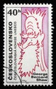 Stamp printed in Czechoslovakia shows portrait of George Bernard Shaw (1856-1950)