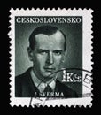 Stamp printed in Czechoslovakia shows portrait of Jan Sverma the series The Cultural and Political Personalities