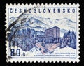 Stamp printed in Czechoslovakia shows Slovak national insurrection rest home Low Tatra Nizke Tatry