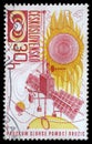 Stamp printed in Czechoslovakia, Space exploration Royalty Free Stock Photo