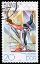 Stamp printed in DDR shows Johanna Starke `Balance auf dem eis` Royalty Free Stock Photo