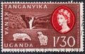 CIRCA 1960: A stamp printed in East Africa from a first day cover of an animal and plant series showing an image of a