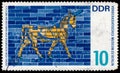 Stamp printed in East Germany shows Art of Babylon