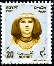 Stamp printed in EGYPT shows noblewoman and princess Nofret Royalty Free Stock Photo