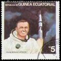 Stamp printed by Equatorial Guinea shows Frank Borman astronaut