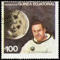 Stamp printed by Equatorial Guinea shows James Lovell astronaut