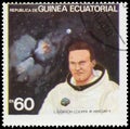 Stamp printed by Equatorial Guinea shows L. Gordon Cooper astronaut