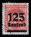 Stamp printed in the Federal Republic of Germany shows image of hyper inflated numbers