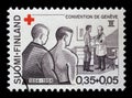 Stamp printed in Finland shows Health Screening, Red Cross series