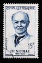 Stamp printed in the France shows Charles Nicolle 1866-1936