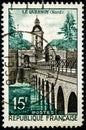 Stamp printed in France shows the Le Quesnoy castle and bridge