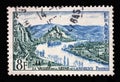 Stamp printed in the France shows Seine Valley, Les Andelys, Tourism series