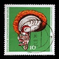 Stamp printed in GDR shows Anzmaske Sudsee, The Ethnography Museum of Leipzig