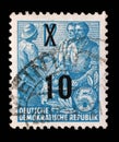 Stamp printed in GDR, shows Farmer, worker, intellectuals Royalty Free Stock Photo