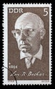 Stamp printed in GDR shows Johannes R. Becher Royalty Free Stock Photo