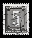 Stamp printed in GDR shows numeric value