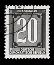 Stamp printed in GDR shows numeric value