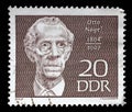 Stamp printed in GDR shows Otto Nagel Royalty Free Stock Photo