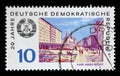 Stamp printed in GDR shows View of Karl Marx Stadt Royalty Free Stock Photo