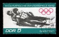 Stamp printed in GDR shows Winter Olympic Games - Sapporo, Japan