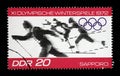 Stamp printed in GDR shows Winter Olympic Games - Sapporo, Japan