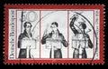 Stamp printed in German Democratic Republic honoring Carl Maria von Weber, shows musicians,