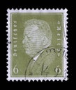 Stamp printed in the German Reich shows Friedrich Ebert Royalty Free Stock Photo