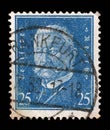 Stamp printed in the German Reich shows Paul von Hindenburg Royalty Free Stock Photo