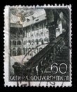 Stamp printed in Germany, General Government Poland, shows Castle, Krakau